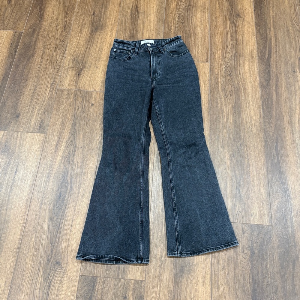 Abercrombie & Fitch Black Flare Wide Leg Jeans